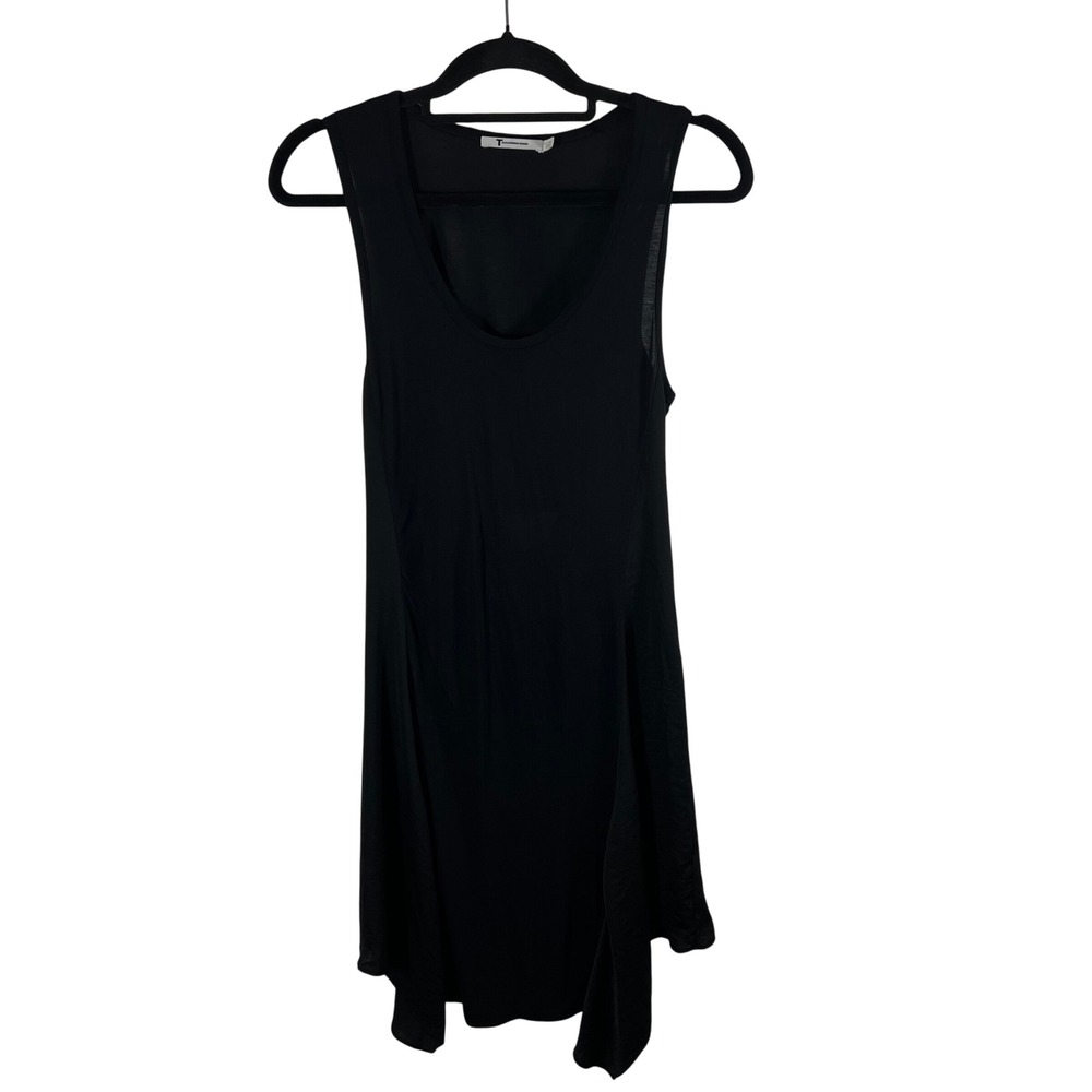 T by Alexander Wang Black Draped Open Cowl Back Sleeveless Mini Dress XS